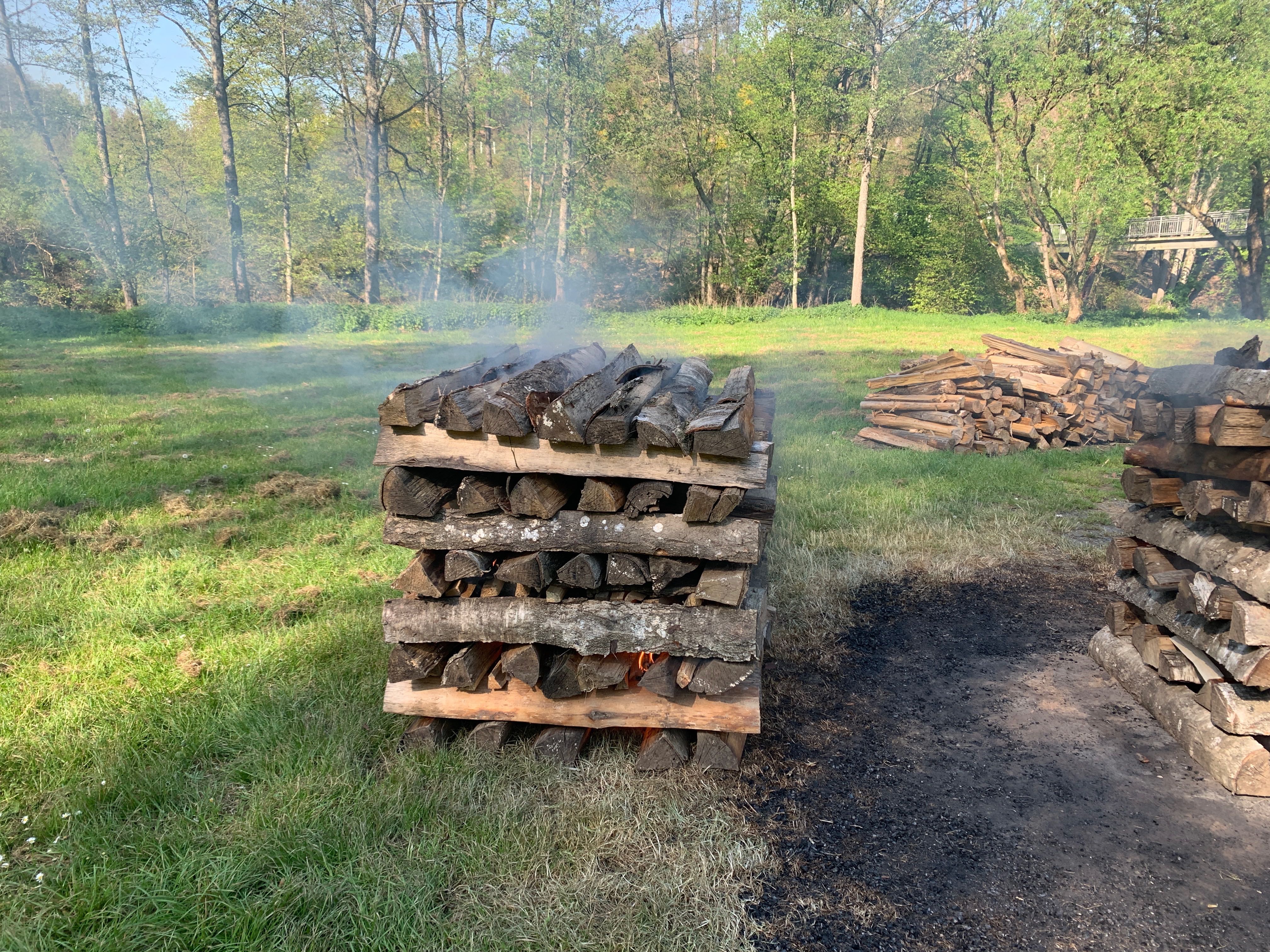 Vorbereitung für den Feuerlauf